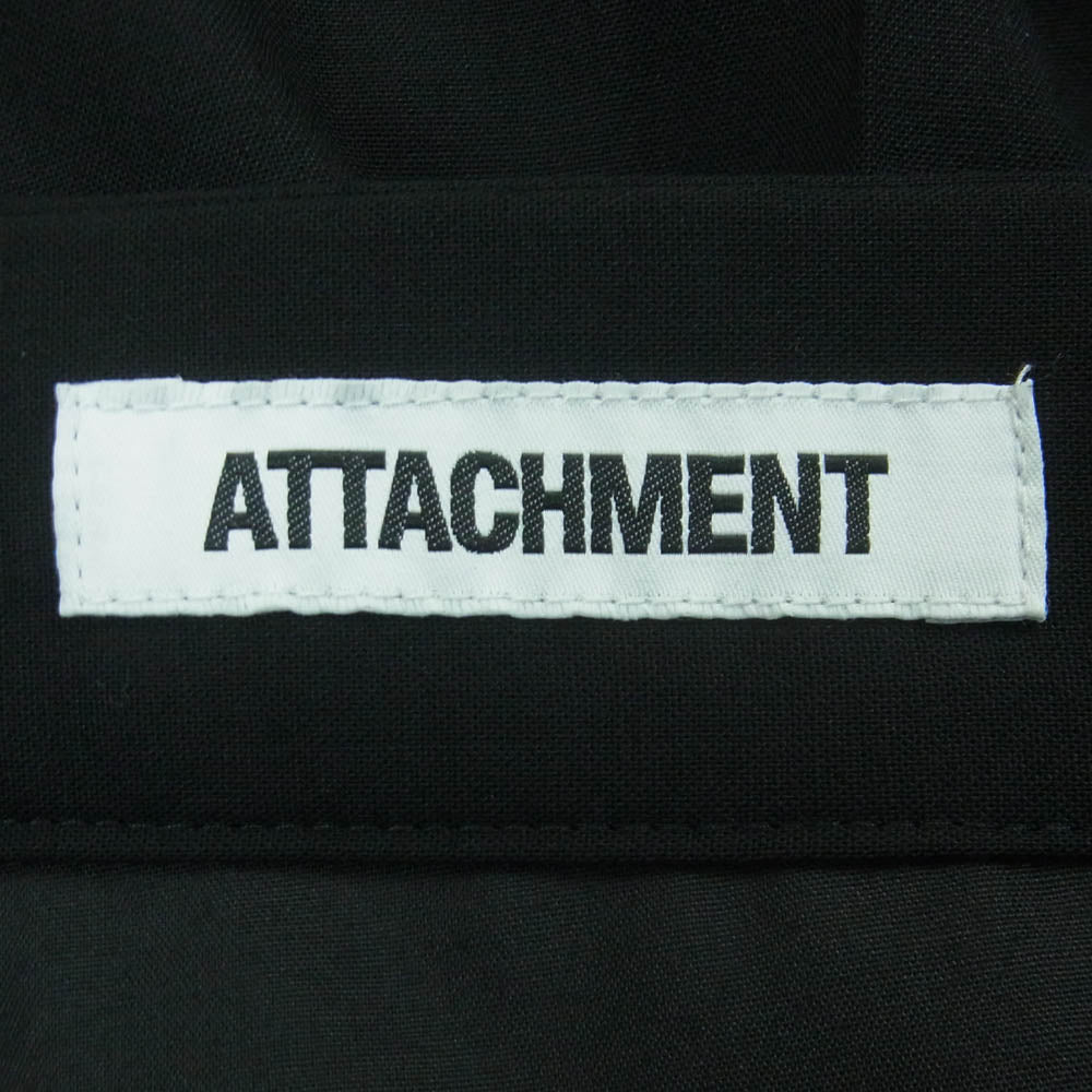 ATTACHMENT アタッチメント 26SS AP61-078 WO/TA STRETCH TRO ウール トリアセテート ストレッチトロ ベルテッド ストレート パンツ ブラック系 3【中古】