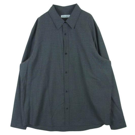 ATTACHMENT アタッチメント 26SS AS61-088 WO/TA STRETCH TRO L/S SHIRT ウール トリアセテート ストレッチトロ 長袖 シャツ グレー系 4【中古】