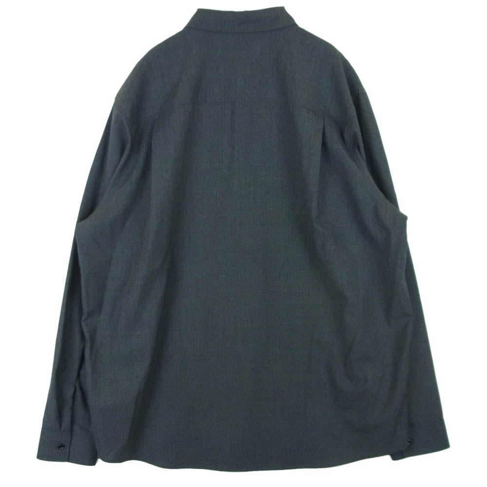 ATTACHMENT アタッチメント 26SS AS61-088 WO/TA STRETCH TRO L/S SHIRT ウール トリアセテート ストレッチトロ 長袖 シャツ グレー系 4【中古】