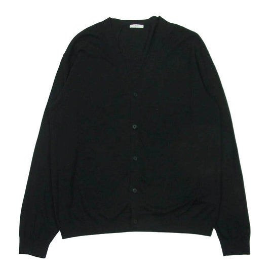 ATON エイトン KRAGGM0113 NUBUCK SILK COTTON V-NECK KNIT CARDIGAN ヌバック シルク コットン Vネック ニット カーディガン ブラック系 06【中古】