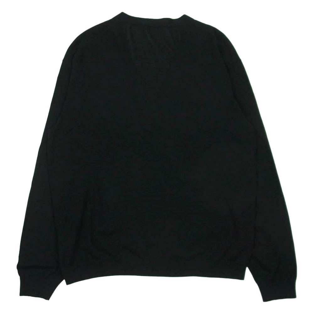ATON エイトン KRAGGM0113 NUBUCK SILK COTTON V-NECK KNIT CARDIGAN ヌバック シルク コットン Vネック ニット カーディガン ブラック系 06【中古】