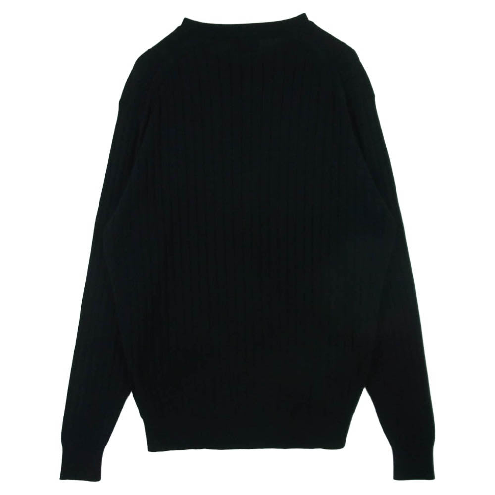 JOHN SMEDLEY ジョンスメドレー Ron Herman ロンハーマン 英国製 Henry Neck Knit ロンハーマン別注 ヘンリーネック 長袖 ニット セーター ブラック系 L【中古】