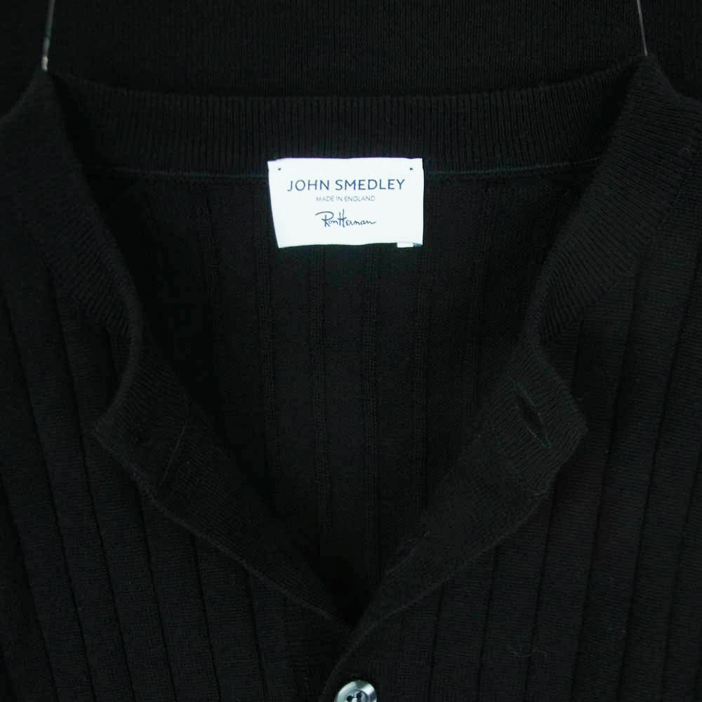 JOHN SMEDLEY ジョンスメドレー Ron Herman ロンハーマン 英国製 Henry Neck Knit ロンハーマン別注 ヘンリーネック 長袖 ニット セーター ブラック系 L【中古】