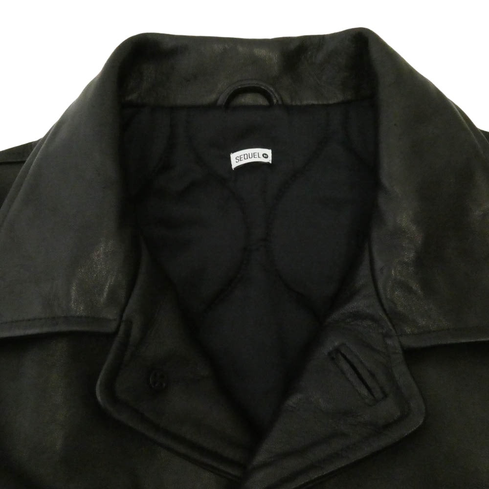 SEQUEL シークエル CAR COAT レザー カーコート ジャケット ブラック系 XL【中古】