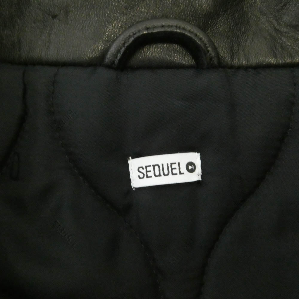 SEQUEL シークエル CAR COAT レザー カーコート ジャケット ブラック系 XL【中古】