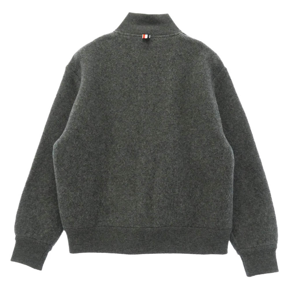 THOM BROWNE トムブラウン MJT526A-J0100-015 イタリア製 Giacca Zip In Lana ウール フリース ファネルネック ジップアップ ジャケット グレー系 3【美品】【中古】