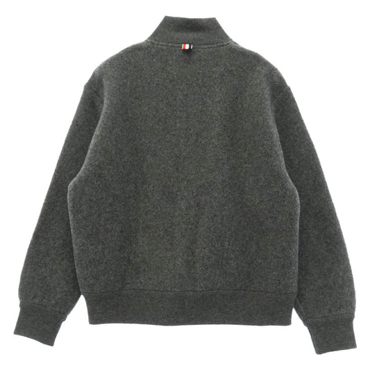 THOM BROWNE トムブラウン MJT526A-J0100-015 イタリア製 Giacca Zip In Lana ウール フリース ファネルネック ジップアップ ジャケット グレー系 3【美品】【中古】