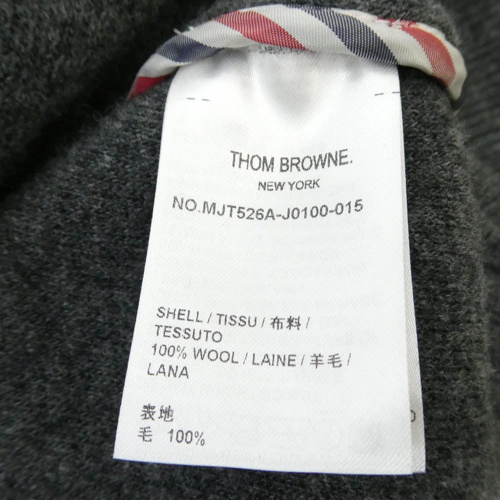 THOM BROWNE トムブラウン MJT526A-J0100-015 イタリア製 Giacca Zip In Lana ウール フリース ファネルネック ジップアップ ジャケット グレー系 3【美品】【中古】