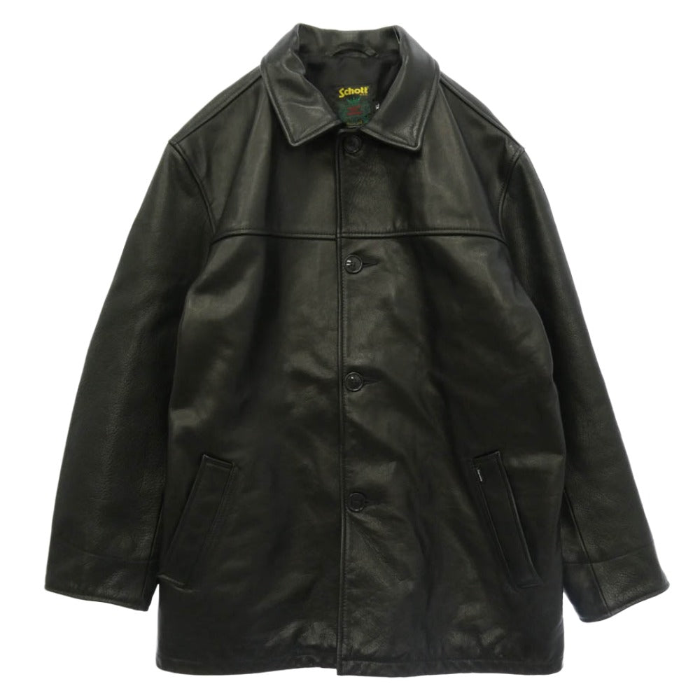 Supreme シュプリーム schott ショット 23AW x Schott ショット Leather Car Coat レザー カーコート ジャケット ブラック系 XL【中古】