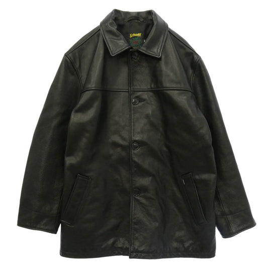 Supreme シュプリーム schott ショット 23AW x Schott ショット Leather Car Coat レザー カーコート ジャケット ブラック系 XL【中古】