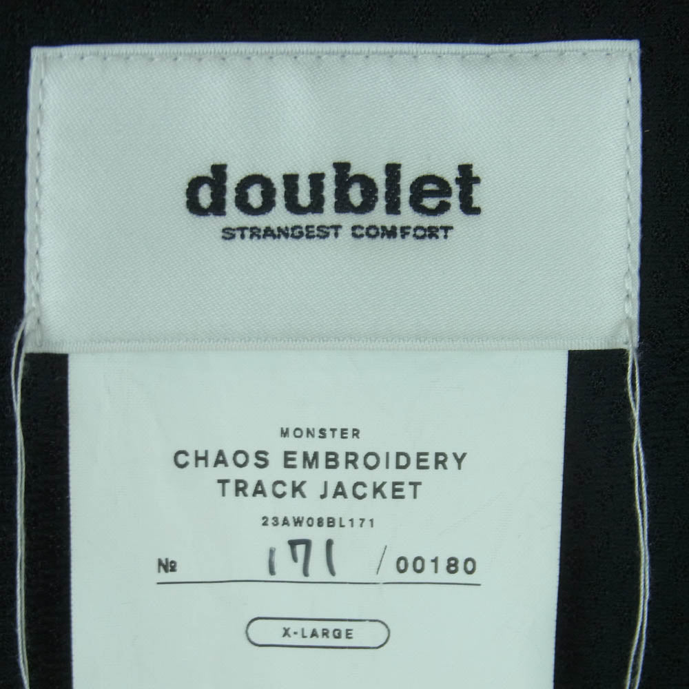 doublet ダブレット 23AW 23AW08BL171 EMBROIDERY TRACK JACKET エンブロイダリー バック刺繍 ナイロン トラック ジャケット ダークネイビー系 XL【中古】