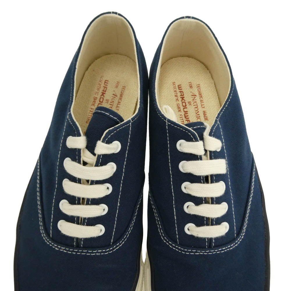 ANATOMICA アナトミカ WAKOUWA ワクワ 618-LO ローカット キャンバス スニーカー ネイビー ネイビー系 25.5cm【中古】