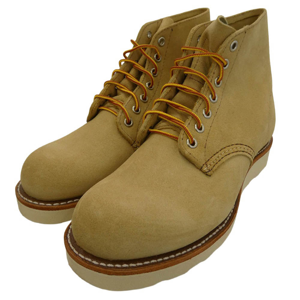 RED WING レッドウィング 8167 6-INCH CLASSIC ROUND 6インチ クラシックラウンド プレーントゥ ブーツ ベージュ系 US7D【新古品】【未使用】【中古】