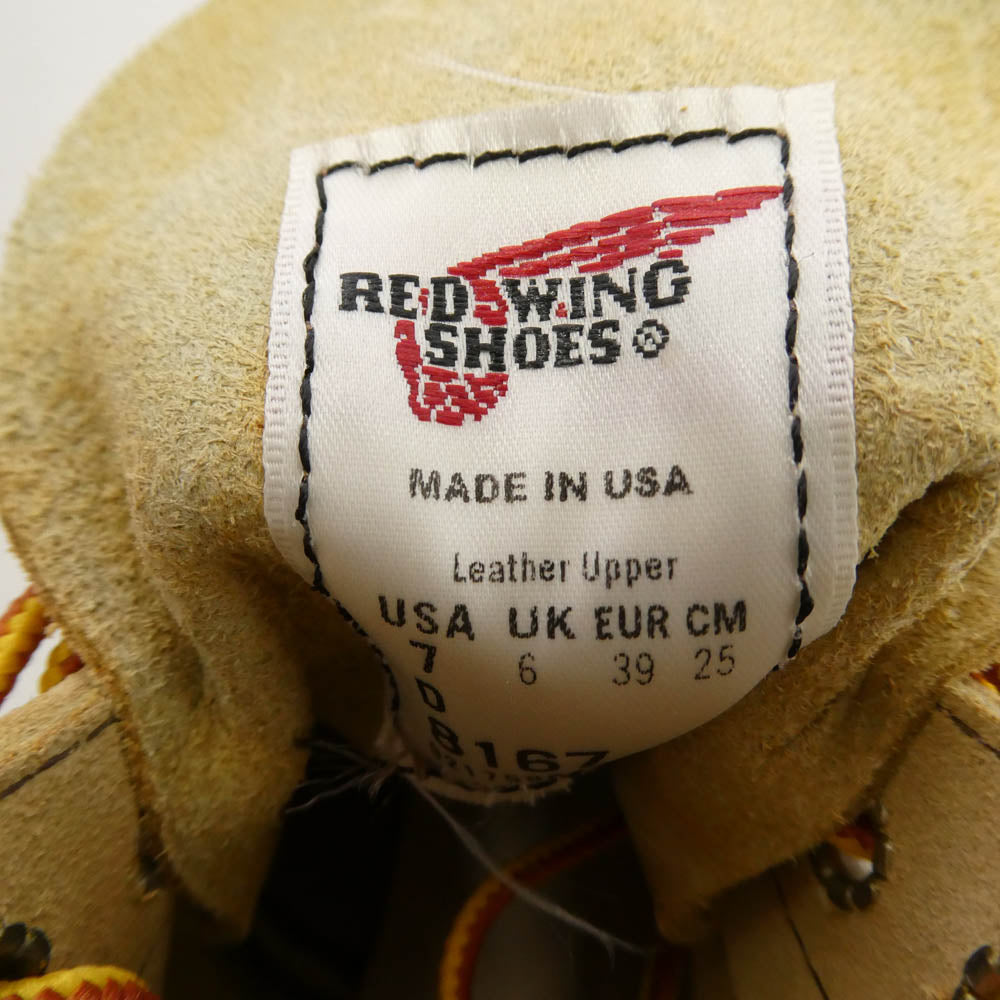RED WING レッドウィング 8167 6-INCH CLASSIC ROUND 6インチ クラシックラウンド プレーントゥ ブーツ ベージュ系 US7D【新古品】【未使用】【中古】