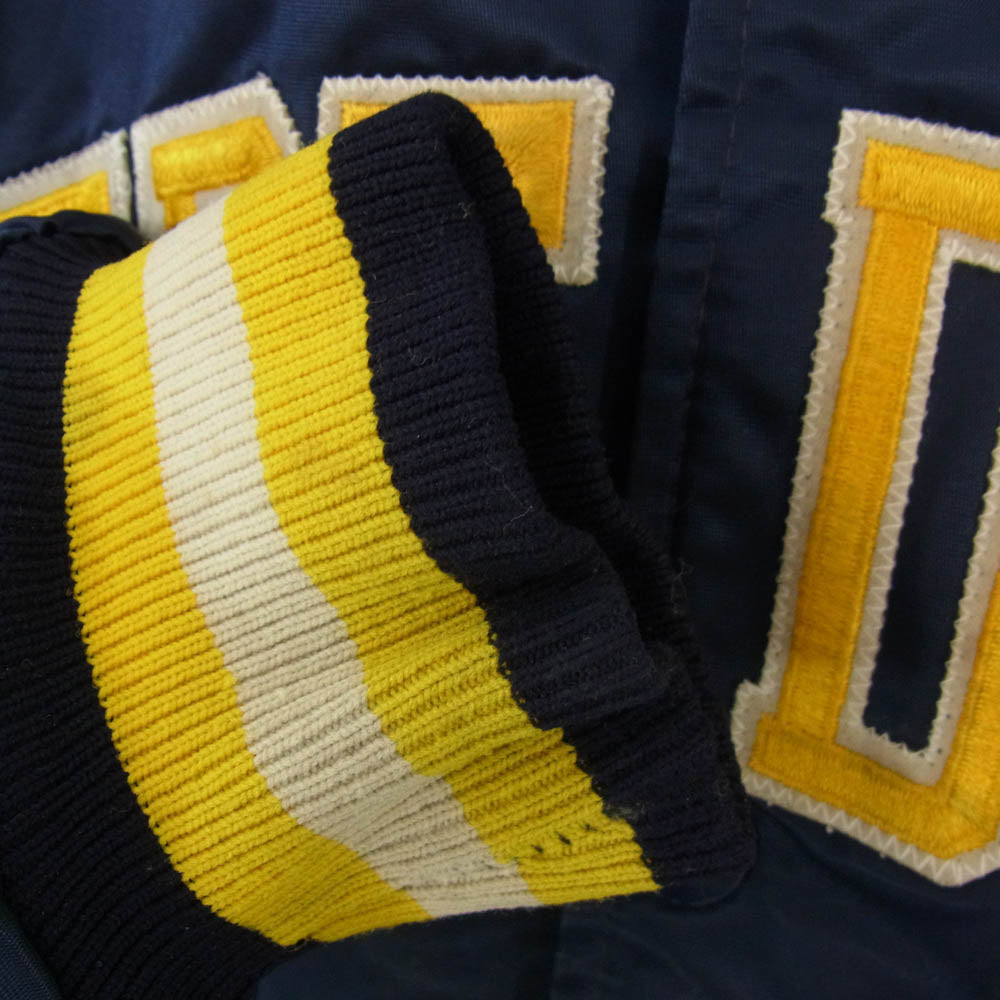 STARTER スターター 90s USA製 Notre Dame Fighting Irish ノートルダム 中綿 キルティング ナイロン スタジャン ネイビー系 サイズ表記無【中古】
