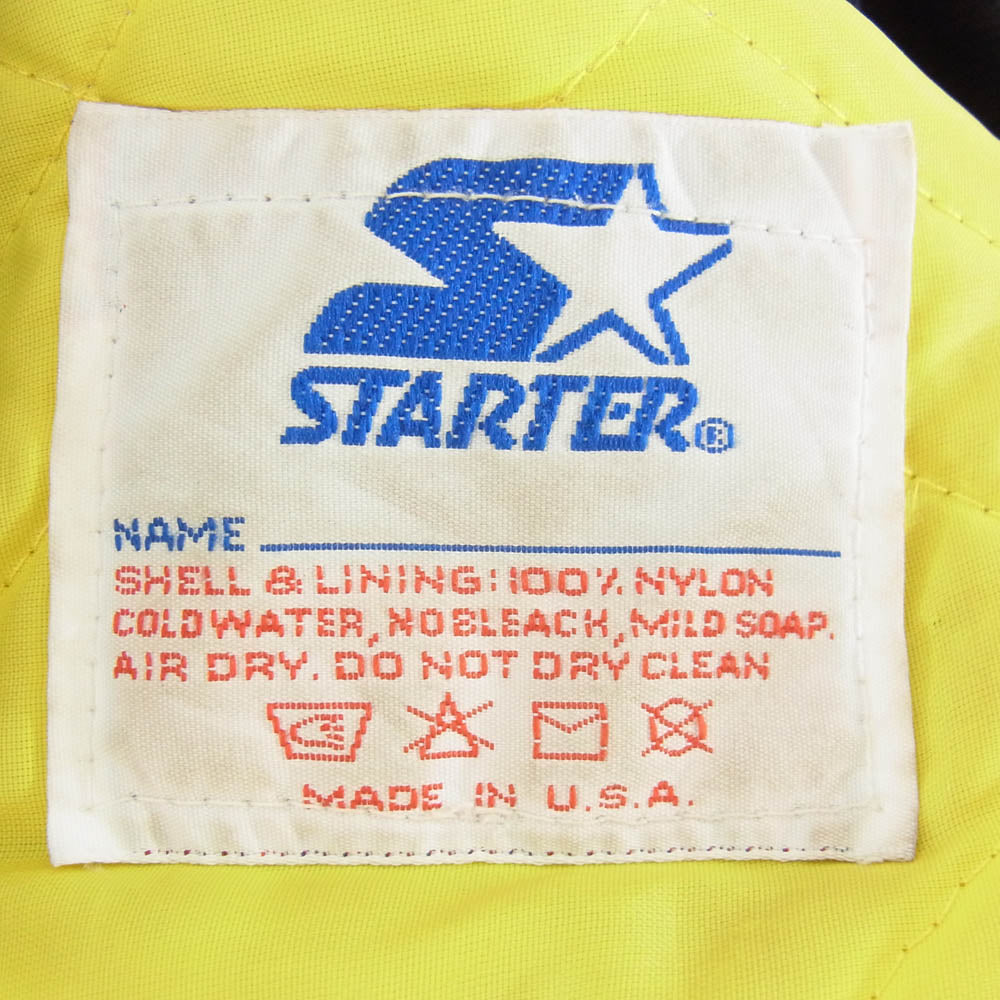 STARTER スターター 90s USA製 Notre Dame Fighting Irish ノートルダム 中綿 キルティング ナイロン スタジャン ネイビー系 サイズ表記無【中古】