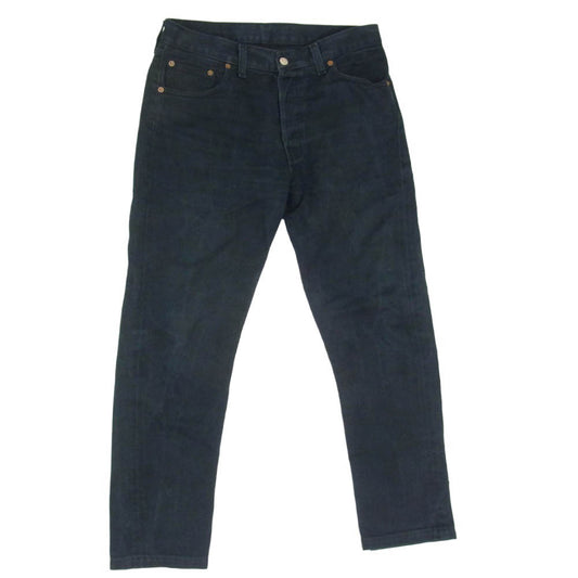 Levi's リーバイス 90s フランス製 ユーロ 501 後染め ボタン フライ ブラック デニム パンツ ボタン裏 刻印 275 ブラック系 34【中古】
