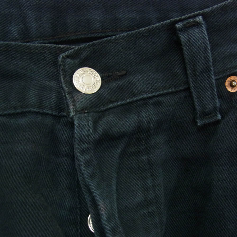 Levi's リーバイス 90s フランス製 ユーロ 501 後染め ボタン フライ ブラック デニム パンツ ボタン裏 刻印 275 ブラック系 34【中古】