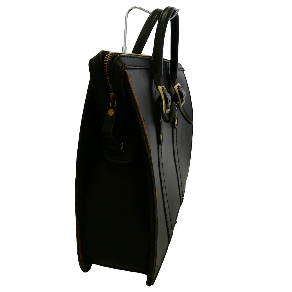 HERZ ヘルツ レザー ビジネス トート バッグ ブラック系【中古】
