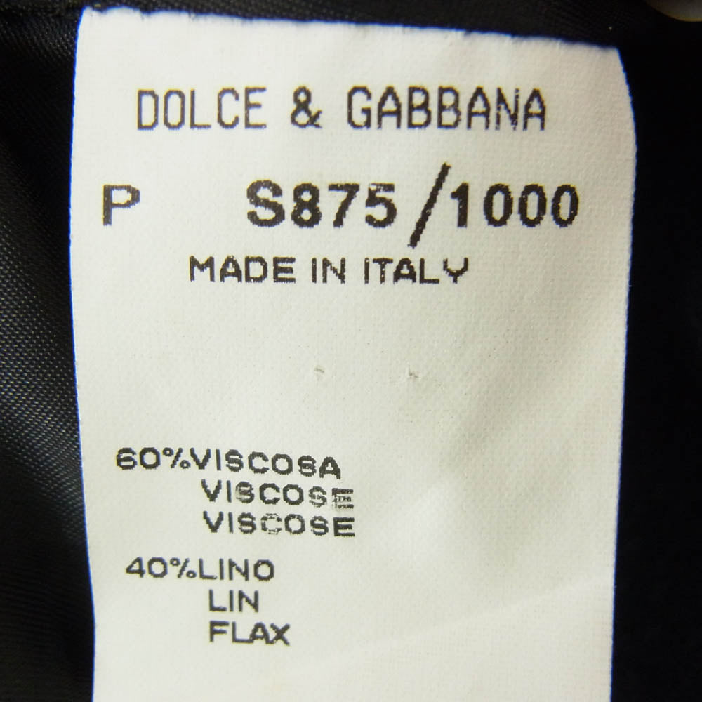 DOLCE&GABBANA ドルチェアンドガッバーナ イタリア製 ビスコース リネン混 2B テーラード ジャケット ネイビー系 38【中古】
