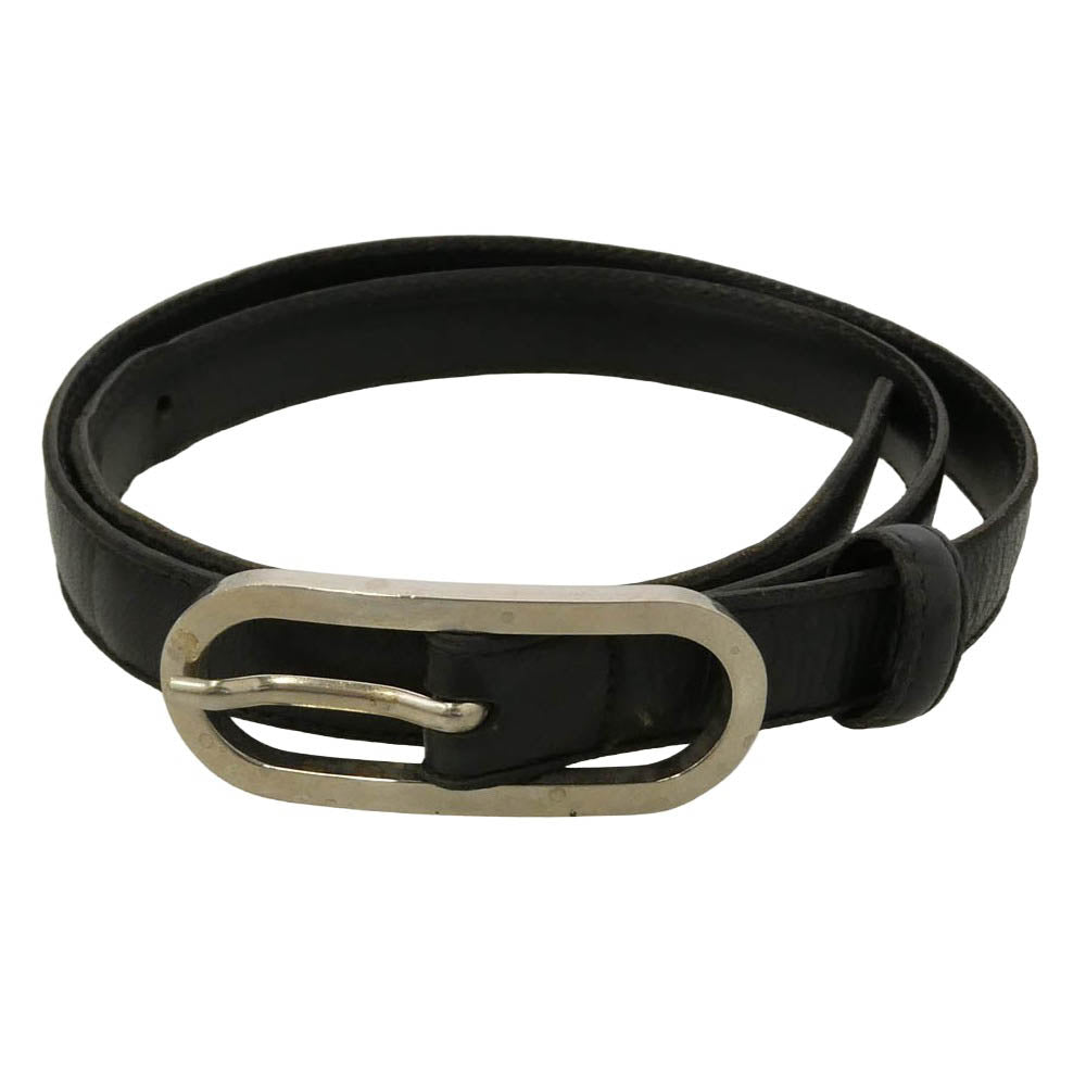 DOLCE&GABBANA ドルチェアンドガッバーナ レザー ナロー ベルト ブラック系 42【中古】