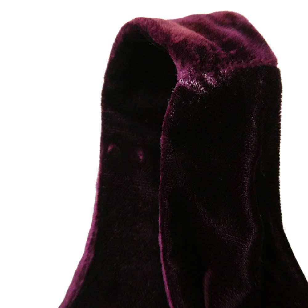 DOLCE&GABBANA ドルチェアンドガッバーナ ベロア ノースリーブ ロング ワンピース ワインレッド系 42【中古】