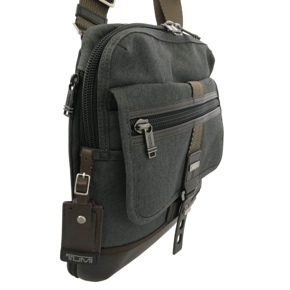 TUMI トゥミ 222304AT2 ALPHA BRAVO Annapolis Zip Flap ショルダー バッグ グレー系 ブラウン系【中古】