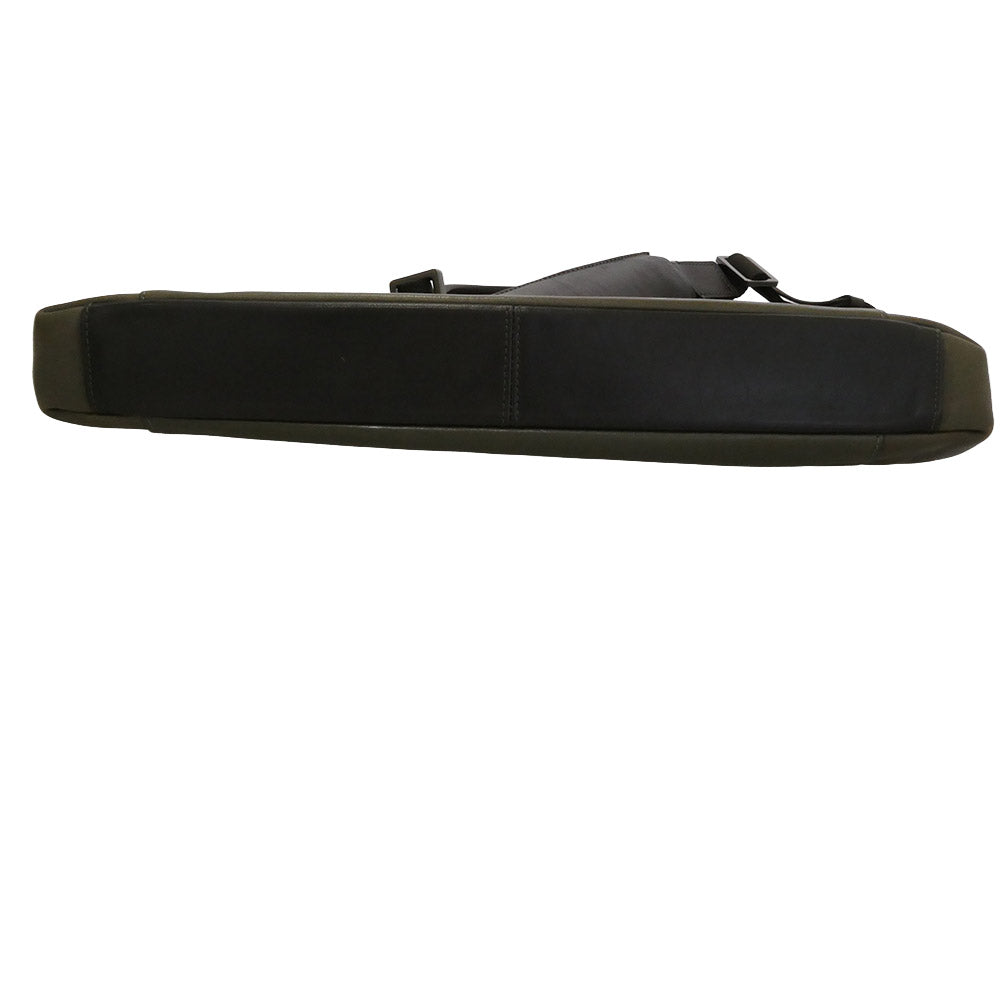 TUMI トゥミ 68516STM BEACON HILL Branch Slim Laptop Leather Brief レザー ブリーフケース ビジネスバッグ カーキ系【中古】