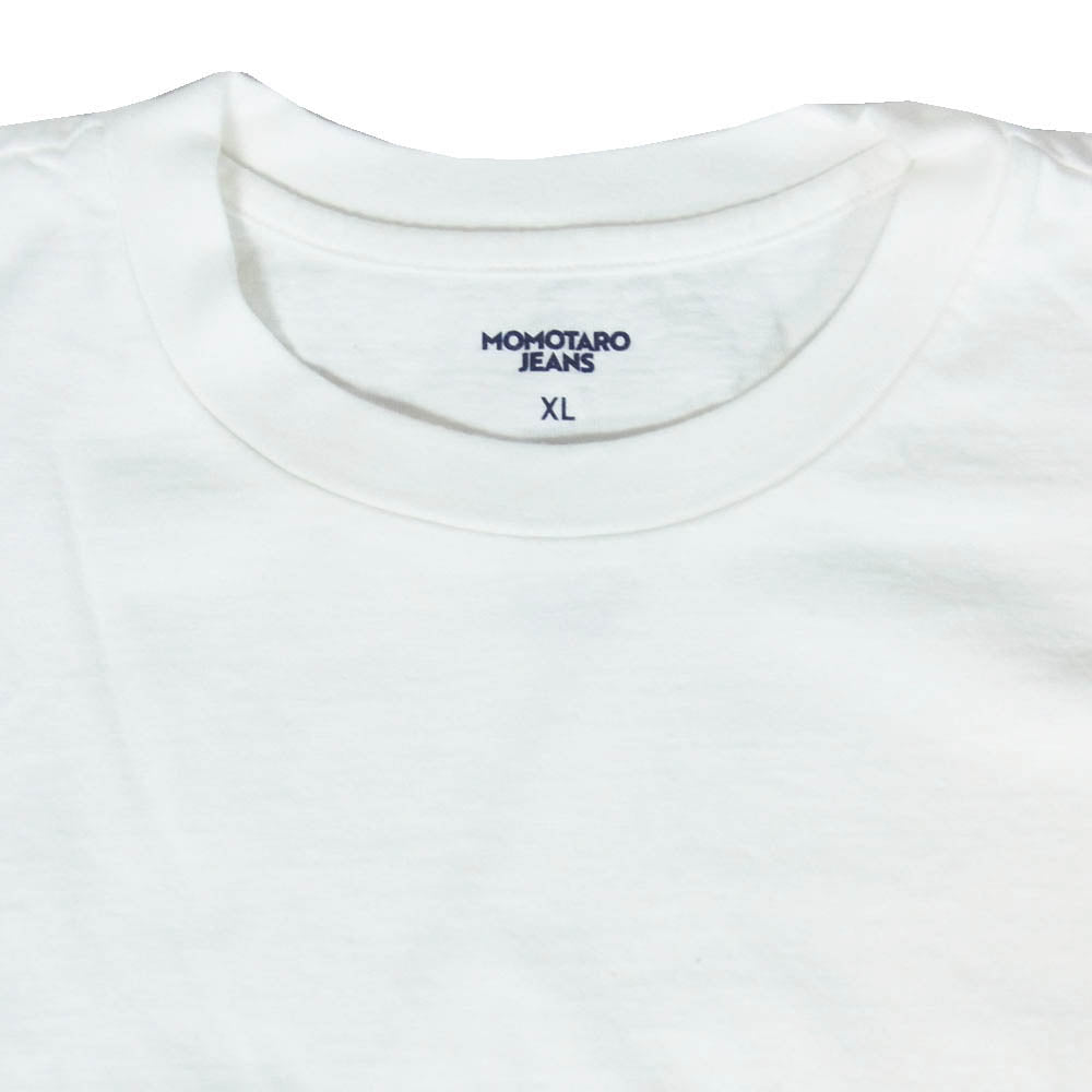 MOMOTARO JEANS 桃太郎ジーンズ MXTS1035 HEAVY OUNCE S/S TEE ジンバブエコットン 半袖 Tシャツ ホワイト系 XL【極上美品】【中古】
