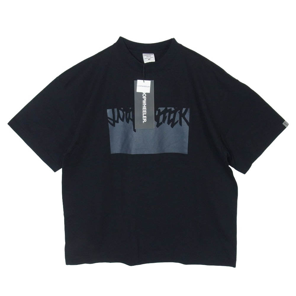 LOOPWHEELER ループウィラー x 内田洋一郎 mogno6 グラフィックプリント 半袖 Tシャツ ブラック系 M【美品】【中古】
