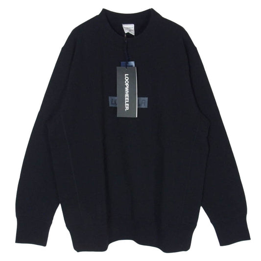 LOOPWHEELER ループウィラー LW360Boxlogo ボックスロゴ プリント クルーネック スウェット トレーナー ブラック系 L【極上美品】【中古】