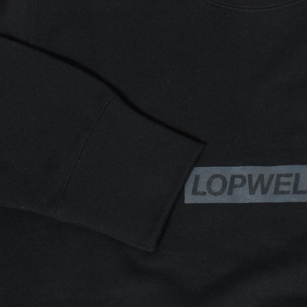 LOOPWHEELER ループウィラー LW360Boxlogo ボックスロゴ プリント クルーネック スウェット トレーナー ブラック系 L【極上美品】【中古】