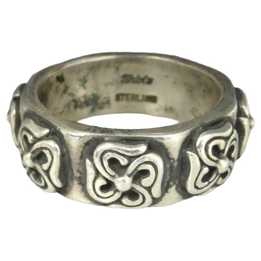 Shin's SCULPTURE シンズスカルプチャー S Cross Band Ring エスクロス バンド リング シルバー系 約18.5号【中古】