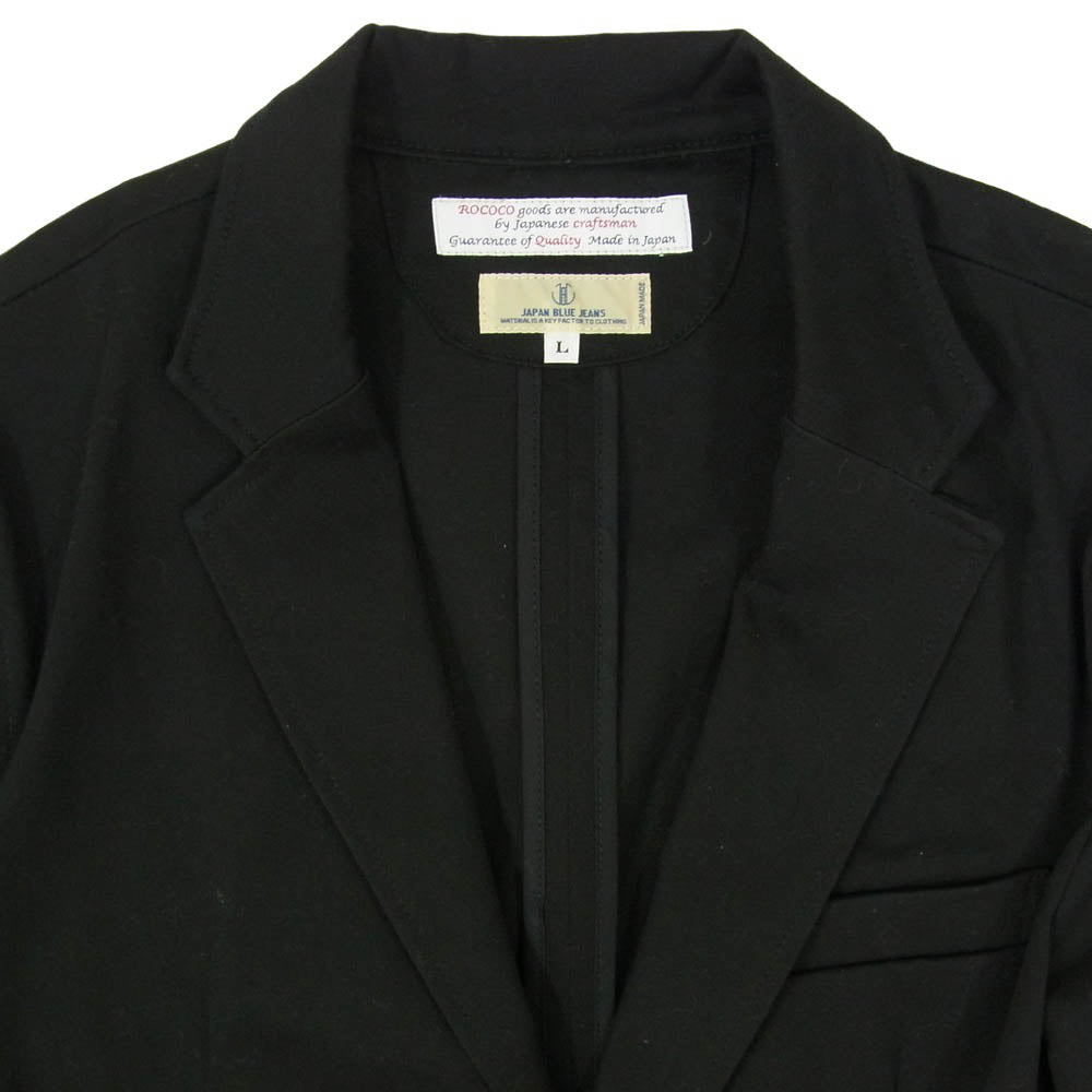JAPAN BLUE JEANS ジャパンブルージーンズ RJB4100 ROCOCO別注 フレンチワーク オフィサー 2B テーラードジャケット ブラック系 L【美品】【中古】