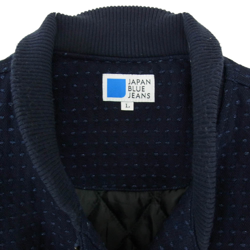 JAPAN BLUE JEANS ジャパンブルージーンズ 刺し子 サシコ ボンバージャケット ブルゾン ネイビー系 L【中古】
