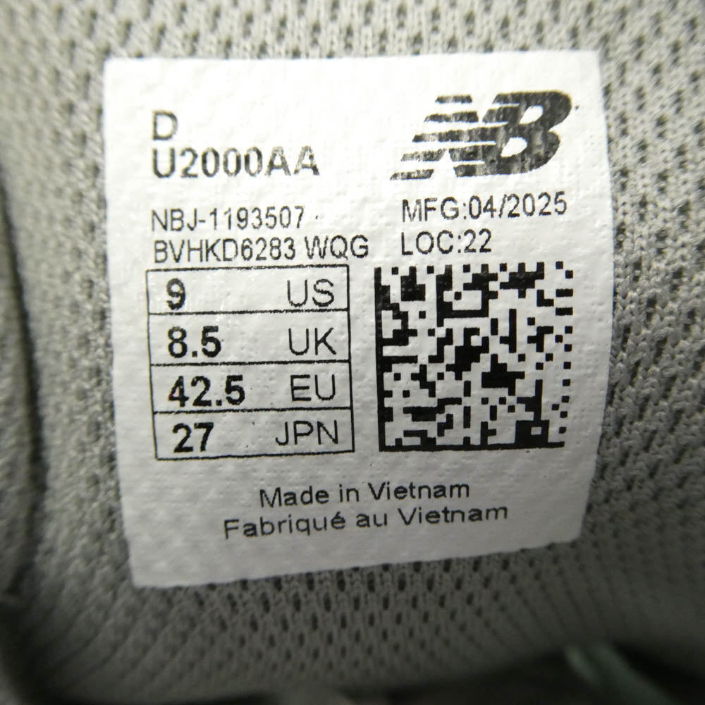 NEW BALANCE ニューバランス U2000AA ローカット スニーカー マルチカラー系 27cm【新古品】【未使用】【中古】