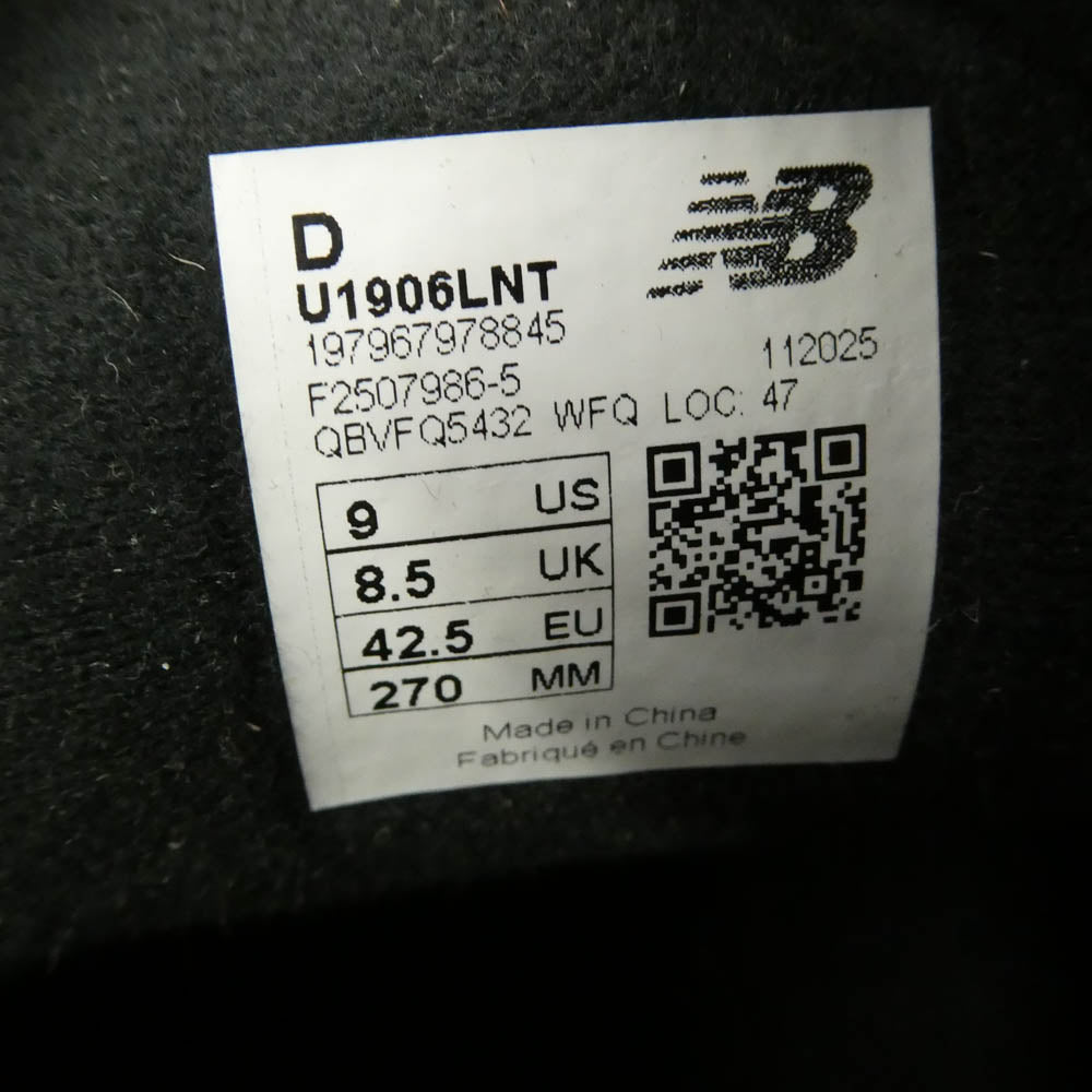 NEW BALANCE ニューバランス U1906LNT Black Suede スエード ローファー スニーカー ブラック系 27cm【新古品】【未使用】【中古】