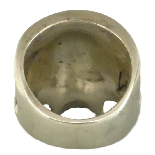 CRAZY PIG クレイジーピッグ ギャランティカード付属 LARGE Evil Skull Ring ラージ エビル スカル リング シルバー系 約13号【中古】
