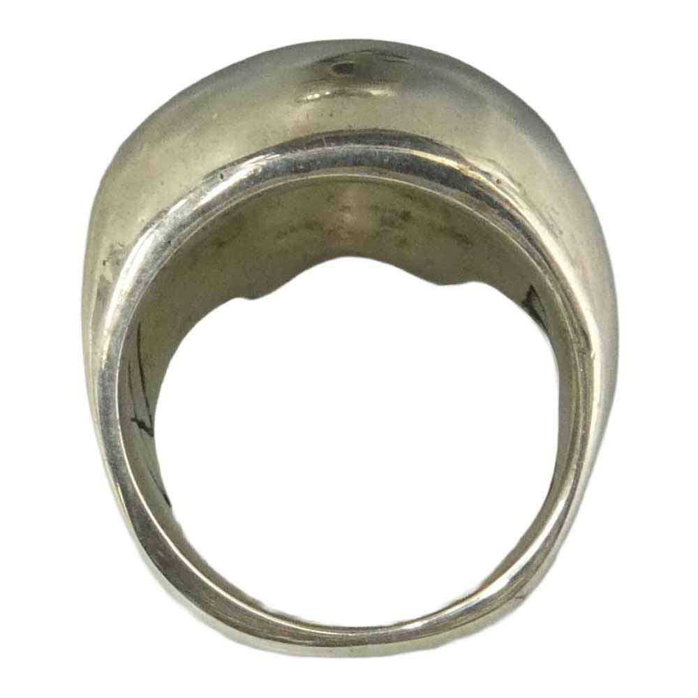 CRAZY PIG クレイジーピッグ ギャランティカード付属 LARGE Evil Skull Ring ラージ エビル スカル リング シルバー系 約13号【中古】