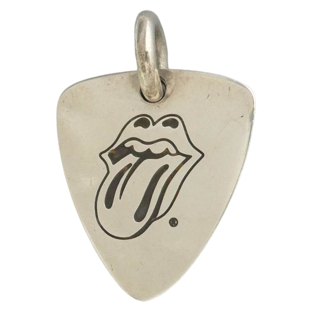 CHROME HEARTS クロムハーツ（原本無） GUITAR PICK LT リップ&タン ギターピック ペンダントトップ シルバー系【中古】