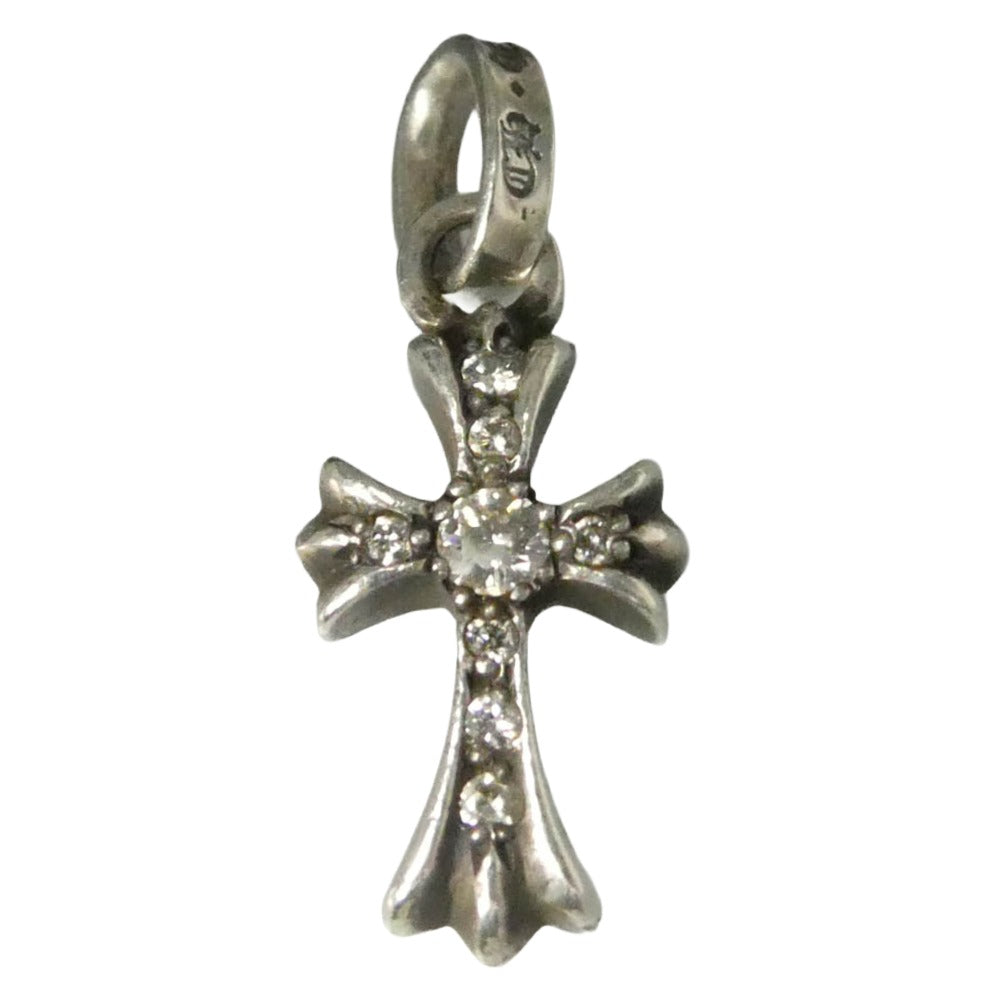 CHROME HEARTS クロムハーツ（原本無） 宝石鑑別書付属 CRS BBYFAT P DMND A ベイビーファット クロス チャーム アフターパヴェダイヤモンド ペンダントトップ シルバー系【中古】