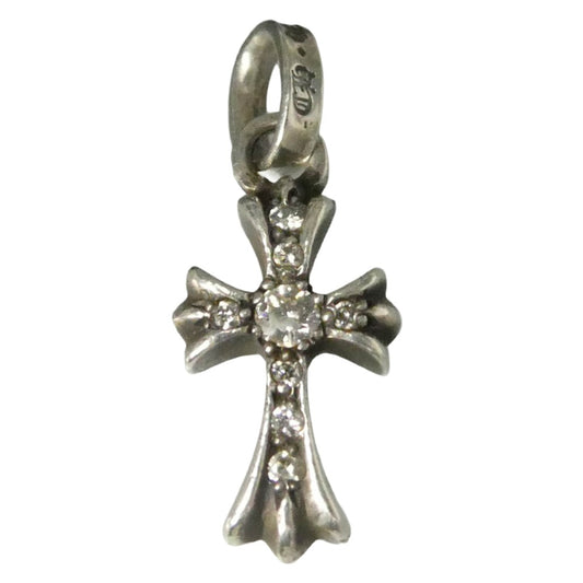 CHROME HEARTS クロムハーツ（原本無） 宝石鑑別書付属 CRS BBYFAT P DMND A ベイビーファット クロス チャーム アフターパヴェダイヤモンド ペンダントトップ シルバー系【中古】