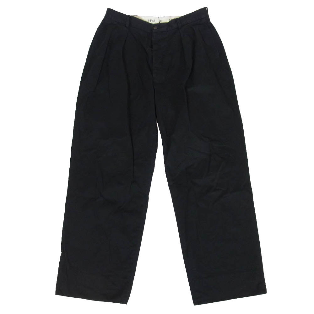ニート 2タック チノ トラウザーズ チノパン チノスラックス ブラック系 48【中古】