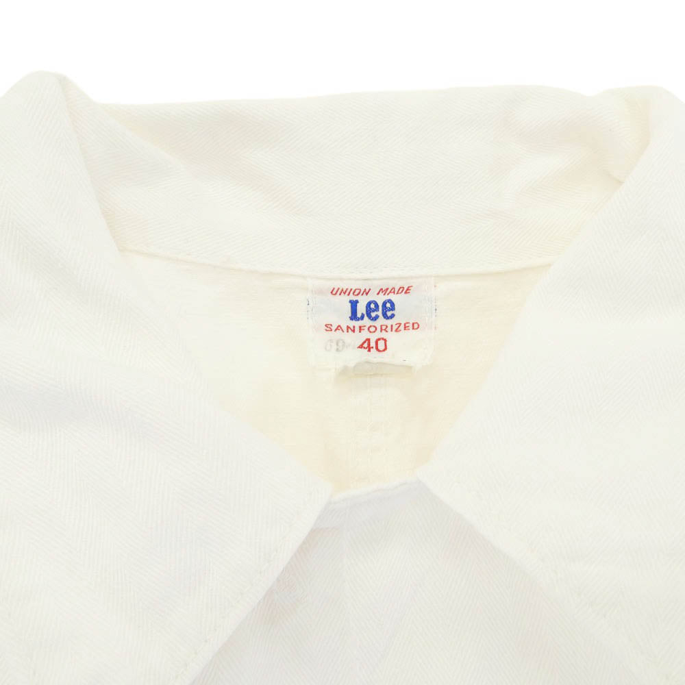 Lee リー 50s SANFORIZED HBT SERVICE COAT ヘリンボーンツイル サービスコート ショップコート オフホワイト系 40【中古】