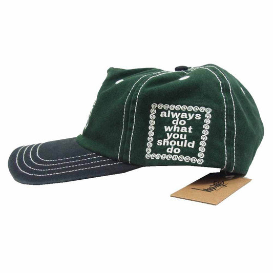 STUSSY ステューシー 26AW 26F1318258 ADWYSD Always Do What You Should Do Snapback Cap Hunter クラウン ロゴ刺繍 6パネル キャップ 帽子 グリーン系【極上美品】【中古】