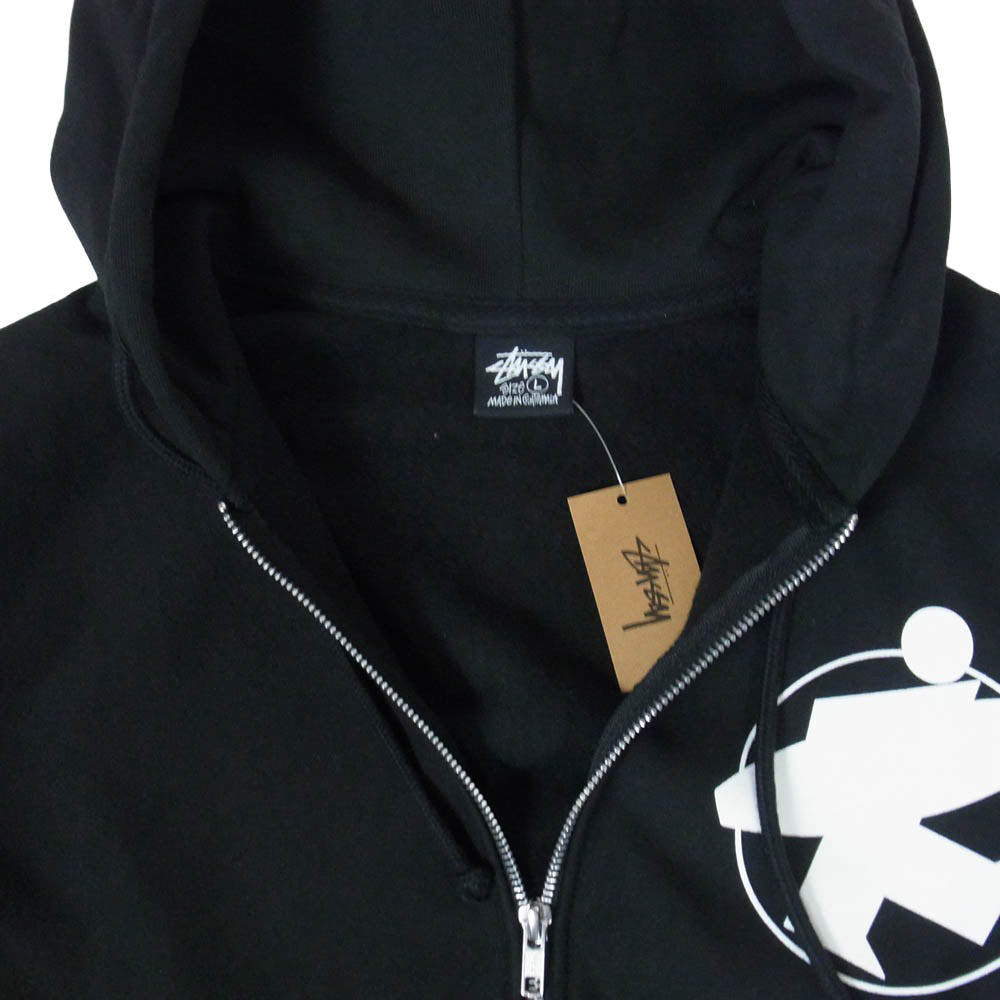 STUSSY ステューシー 26AW 26F3974049 ADWYSD Always Do What You Should Do Stack Zip Hoodie マルチモチーフ サーフプリント フルジップ フーディー パーカー ブラック系 L【極上美品】【中古】