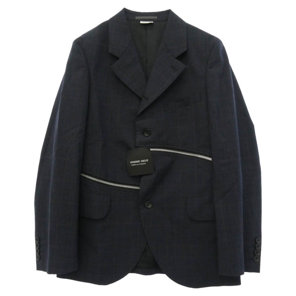 COMME des GARCONS HOMME DEUX コムデギャルソンオムドゥ 26SS DQ-J033-051 Wool Glen Check Windowpane Jacket ウールグレンチェックウインドペンジャケット ネイビー系 S【極上美品】【中古】