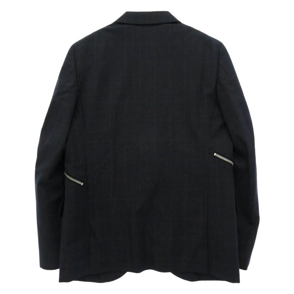 COMME des GARCONS HOMME DEUX コムデギャルソンオムドゥ 26SS DQ-J033-051 Wool Glen Check Windowpane Jacket ウールグレンチェックウインドペンジャケット ネイビー系 S【極上美品】【中古】