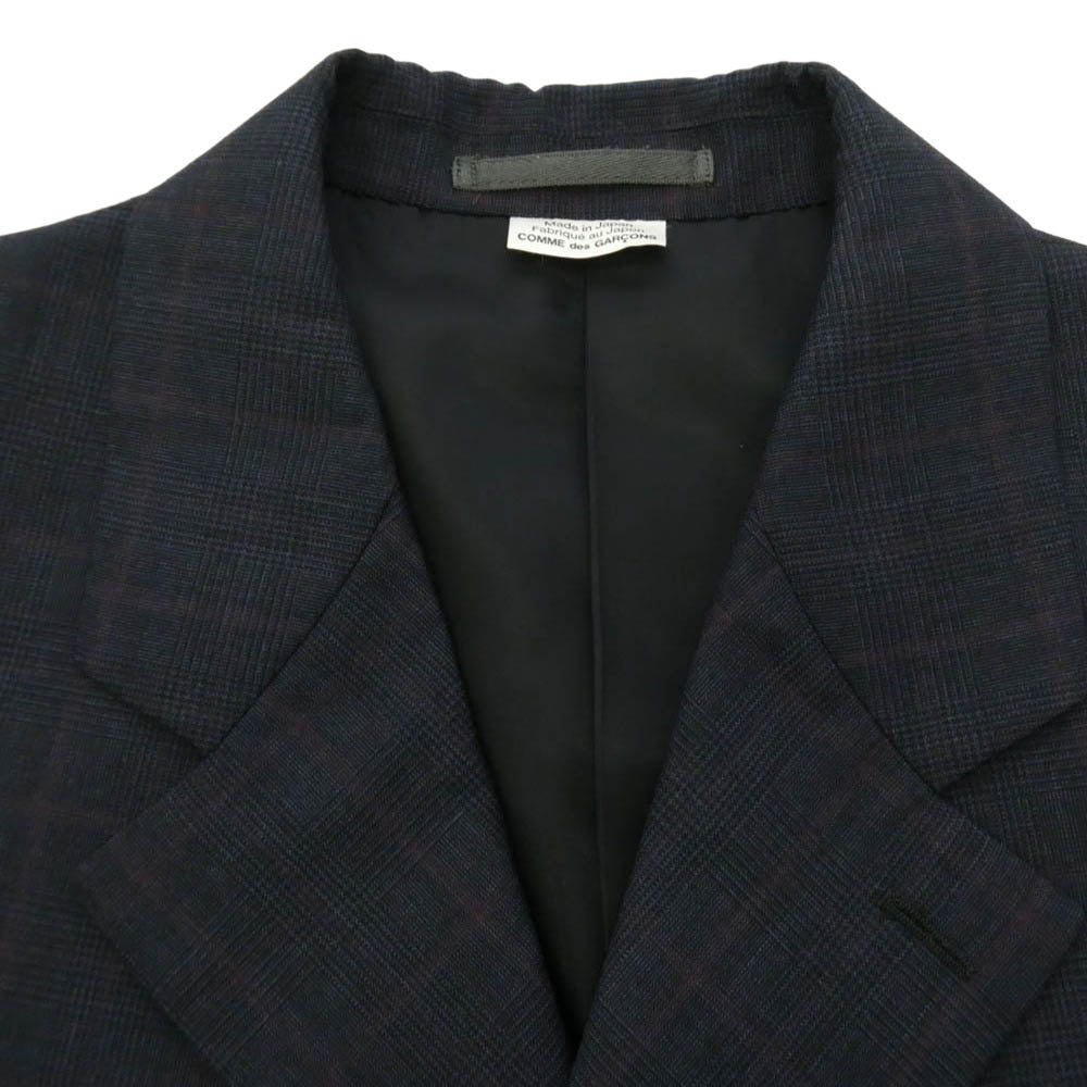 COMME des GARCONS HOMME DEUX コムデギャルソンオムドゥ 26SS DQ-J033-051 Wool Glen Check Windowpane Jacket ウールグレンチェックウインドペンジャケット ネイビー系 S【極上美品】【中古】