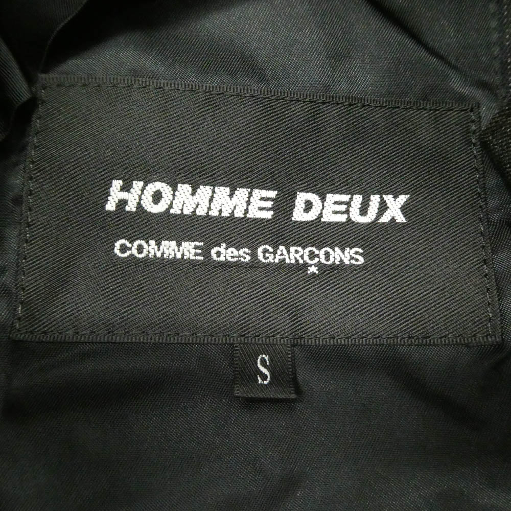 COMME des GARCONS HOMME DEUX コムデギャルソンオムドゥ 26SS DQ-J040-051 Wool Shadow Stripe ZIP Jacket フロントジップデザイン ウール ストライプ テーラードジャケット ダークブラウン系 S【極上美品】【中古】